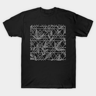 CUTE COOL GRAY PATTERN GEOMETRIC SHAPE LEAF SEAMLESS PATTERN T-Shirt